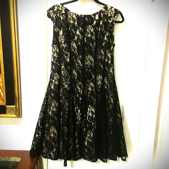Danny & Nicole Dresses & Skirts - Black Lace overlay sleeveless dress, great for holiday parties